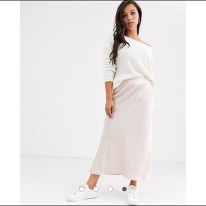 ASOS Design satin midi bias-cut skirt